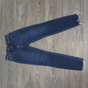 Cello Darker Wash Skinny Frayed Jeans